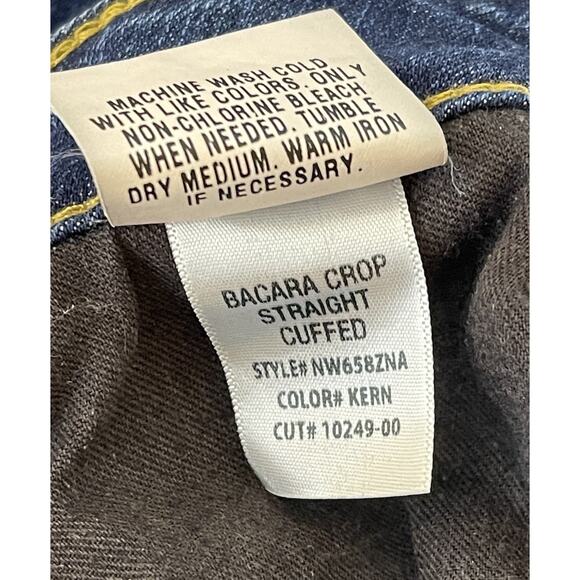 Hudson Bacara Kern Wash Cropped Straight Cuffed Blue Jeans Distressed Denim 28 - Picture 8 of 9